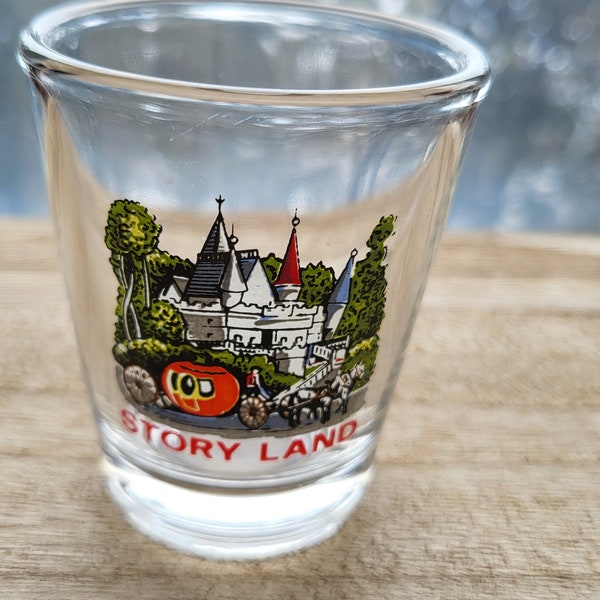 Vintage Storyland Souvenir Shot Glass, Glen NH