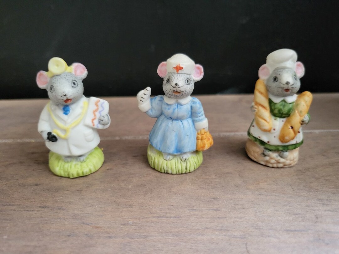 Vintage Russ Berrie Mice Figurines Etsy