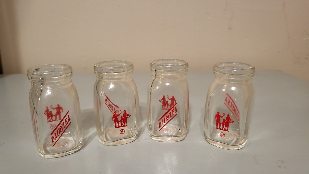Dairylea Syracuse NY Lot of Four Mini Diner Creamer Glass Bottles Etsy
