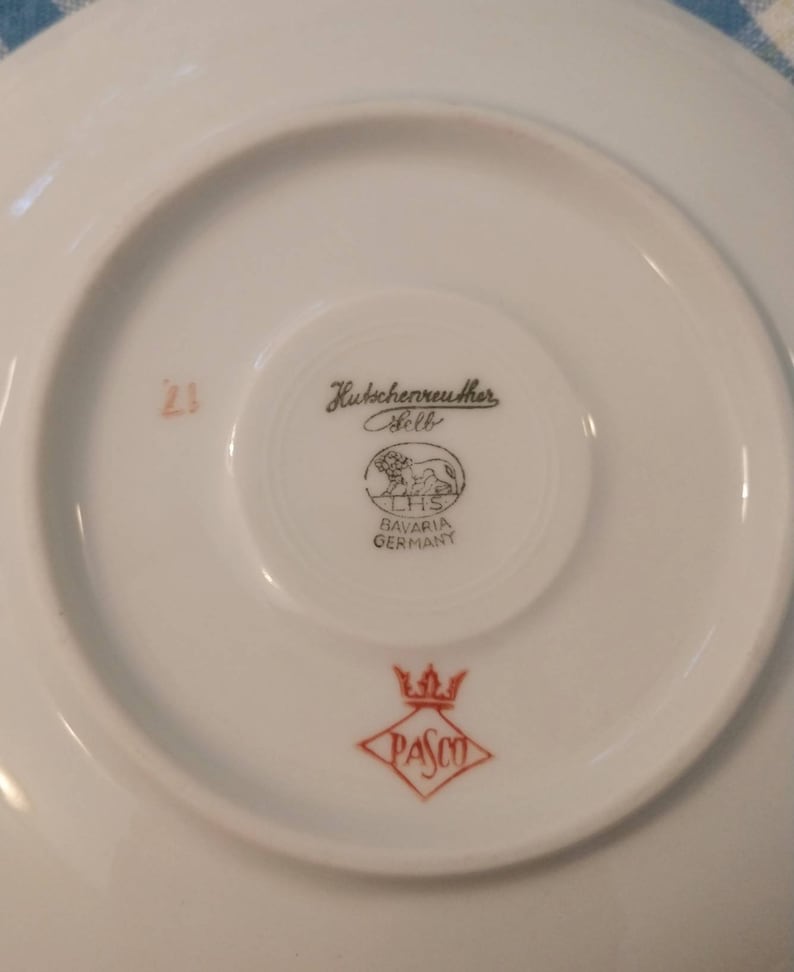 Hutschenruether Selb Lunch Set Lunch Plate Tea Cup Bread and Butter Plate Bavaria Germany Pasco Paris Scenes 1950/'s Unique!