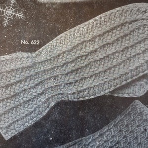 Vintage 50&#39;s Knit Women&#39;s Two-Needle Mittens Pattern Instant PDF Download