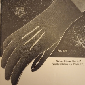 Vintage 50&#39;s Knit Women&#39;s Tailored Gloves Pattern Instant PDF Download