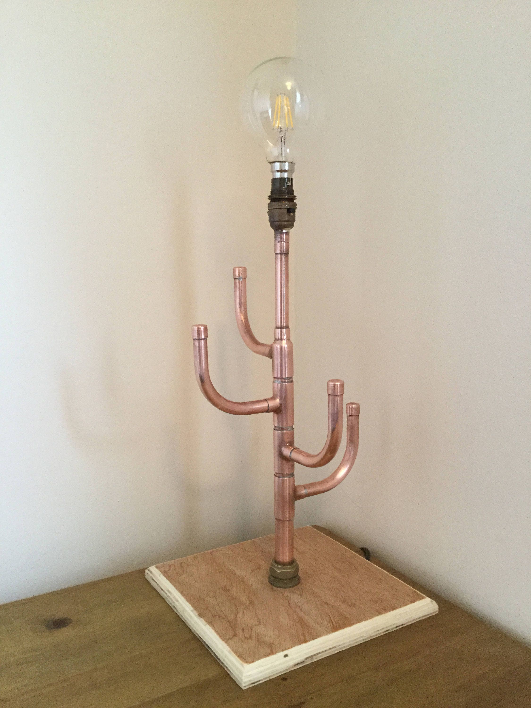 Hand Made Industrial ‘tree’ Style Copper Pipe Table / Desk Lamp. - Etsy