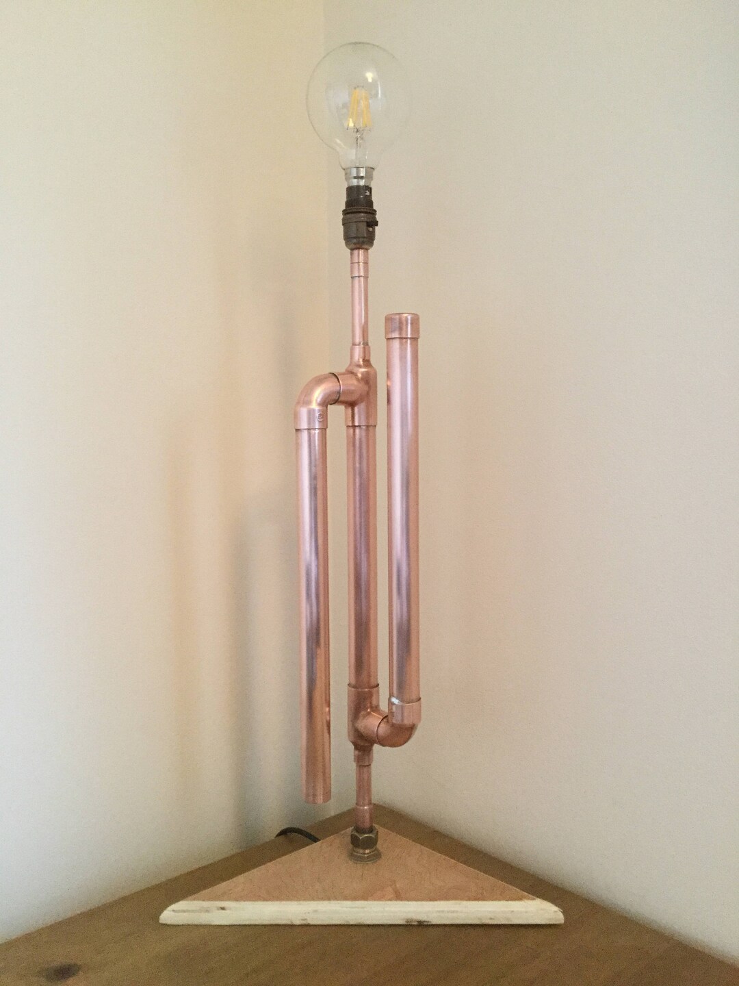 Hand Made Industrial Style Copper Pipe Table / Desk / Office Lamp. - Etsy