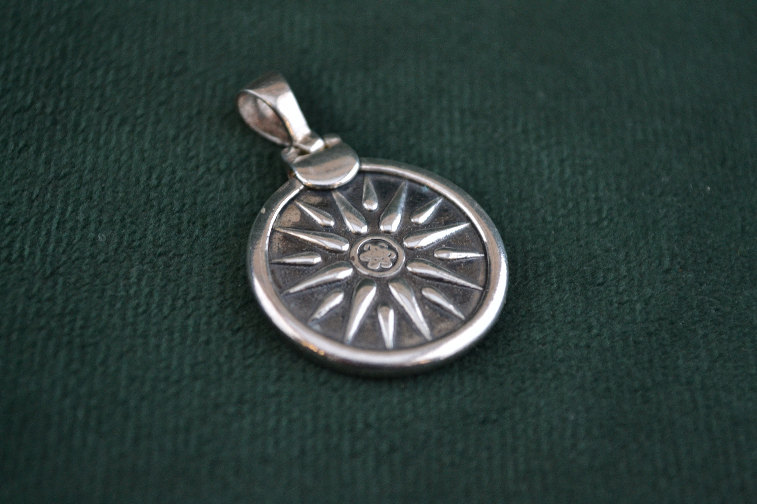 Vergina Sun Pendant, 925 Silver Pendant With Argead Star, Helios