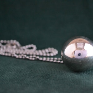 Sterling Silver Ball Pendant, Silver Sphere Pendant, Handmade Ball-shaped Pendant, Women's Silver Pendant, Gift for Her