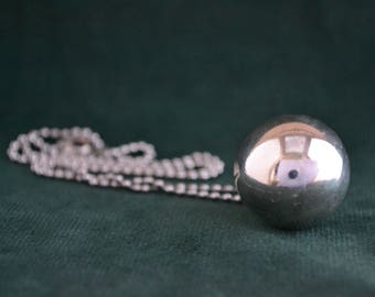 Sterling Silver Ball wisior, srebrny kula wisiorek, ręcznie wisior w kształcie kuli, Srebrny wisiorek kobiet, prezent dla niej