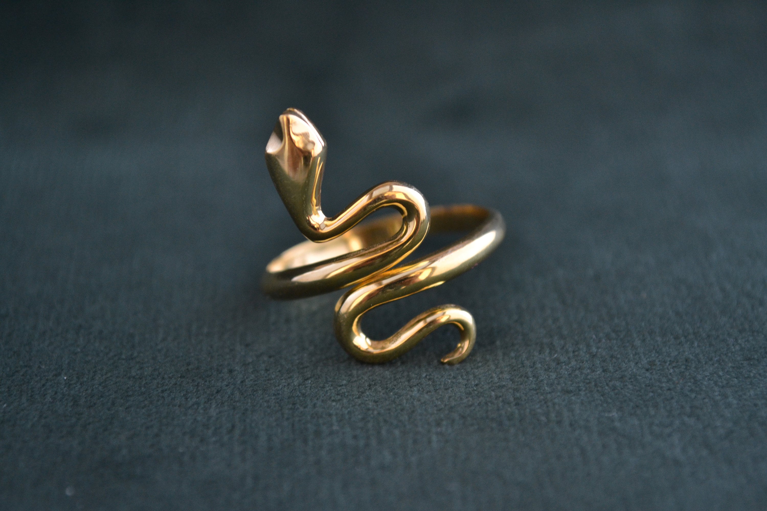 Mythological Serpent Ring, Glycon Snake God Ring, Sterling Silver