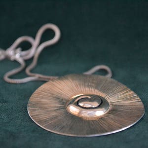 Handmade Sterling Silver Spiral Pendant, Women&#39;s Spiral Pendant, Sterling Silver Spiral Necklace, Gift For Her