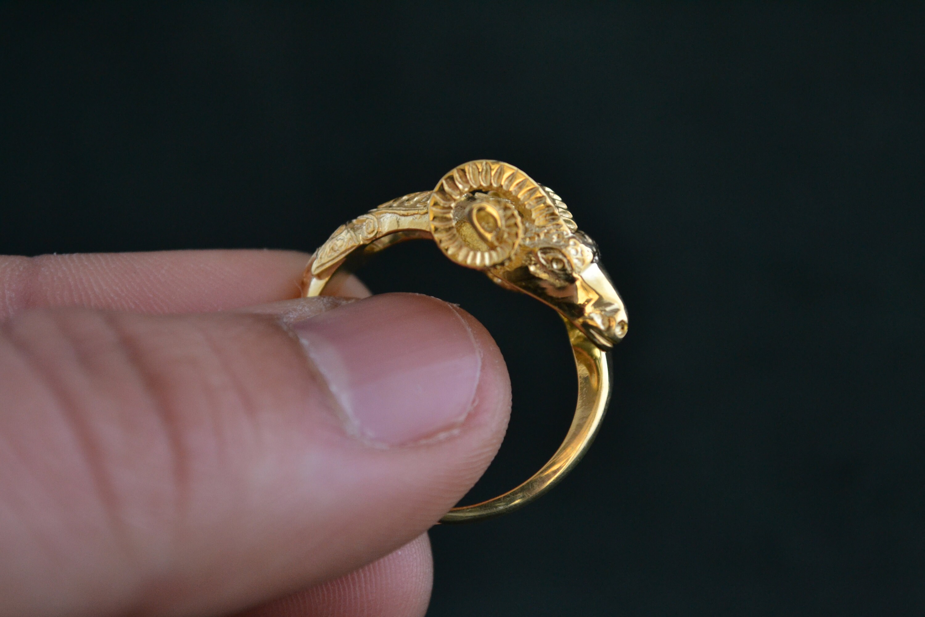 Ram Rng Greek Artisan Ram Ring, 22K Gold-plated Sterling Silver - Etsy