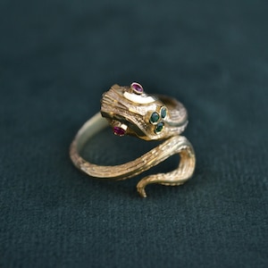 Multistone Snake Ring, Serpent with Gemstones, 925 Silver Ring with Cubic Zirconia, Greek Handmade Ring