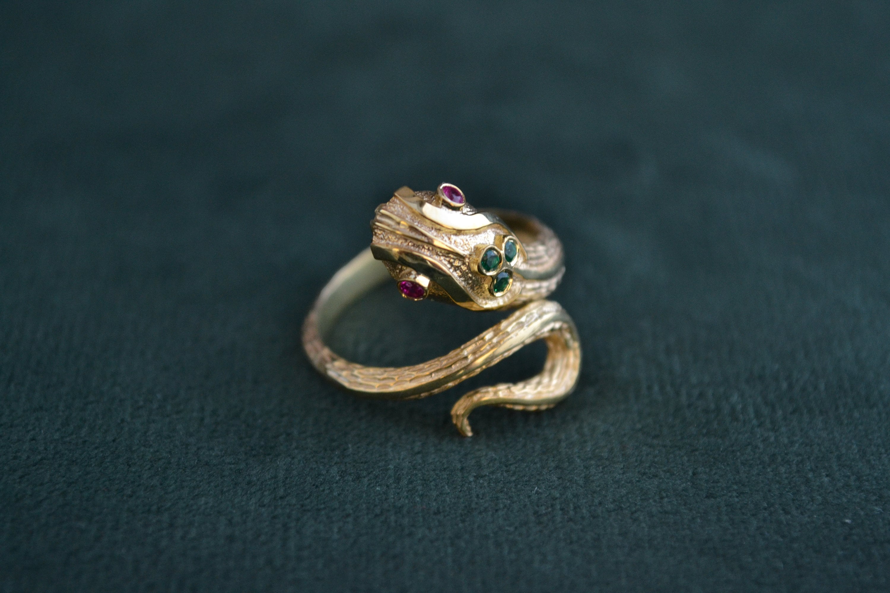 Ruby Snake Ring - Etsy