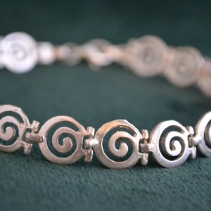 Silver Meander Bracelet, Ancient Greek Sterling Silver Bracelet, Archaic Bracelet, Spiral Bracelet, Modern Greek Bracelet, Greek Jewelry image 2