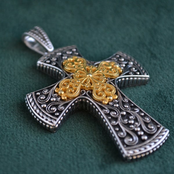 22k Gold Orthodox Cross Etsy