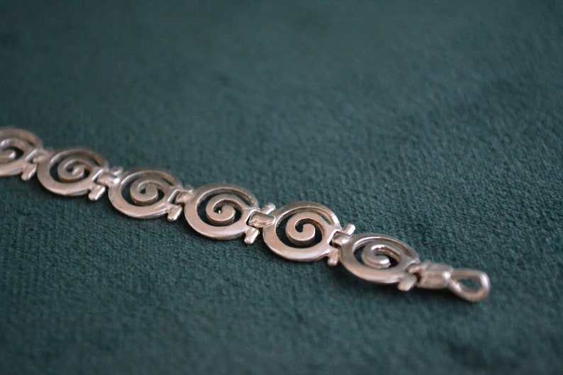 Silver Meander Bracelet, Ancient Greek Sterling Silver Bracelet, Archaic Bracelet, Spiral Bracelet, Modern Greek Bracelet, Greek Jewelry image 3