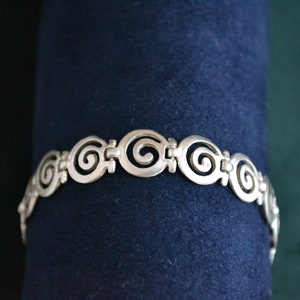 Silver Meander Bracelet, Ancient Greek Sterling Silver Bracelet, Archaic Bracelet, Spiral Bracelet, Modern Greek Bracelet, Greek Jewelry image 5