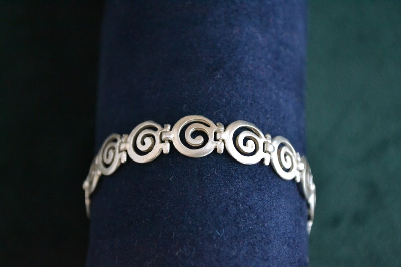 Silver Meander Bracelet, Ancient Greek Sterling Silver Bracelet, Archaic Bracelet, Spiral Bracelet, Modern Greek Bracelet, Greek Jewelry image 5