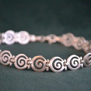 Silver Meander Bracelet, Ancient Greek Sterling Silver Bracelet, Archaic Bracelet, Spiral Bracelet, Modern Greek Bracelet, Greek Jewelry image 1