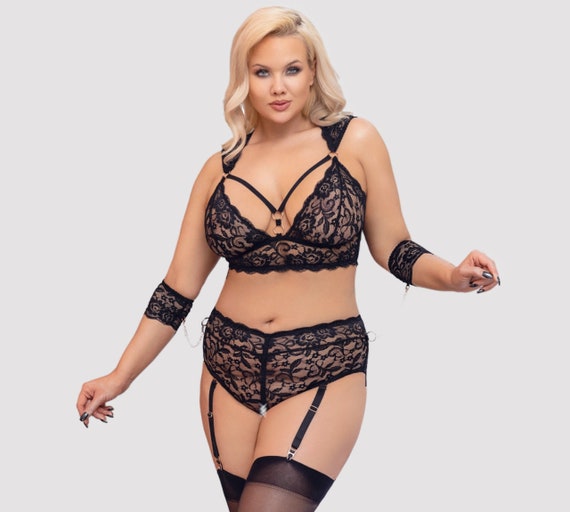 Exotic Hollow Out Lingerie Set For Sensual Pleasure Plus Size Sexy