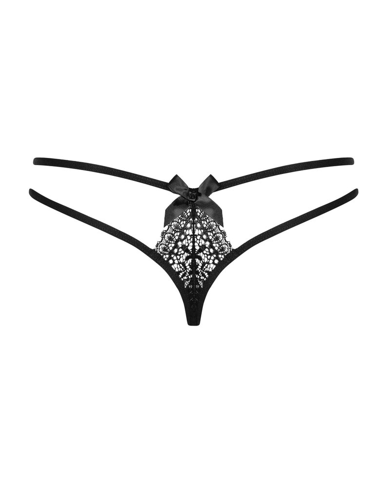 Intensa Black Thong Lace Panties Underwear Lingerie Sexy Etsy