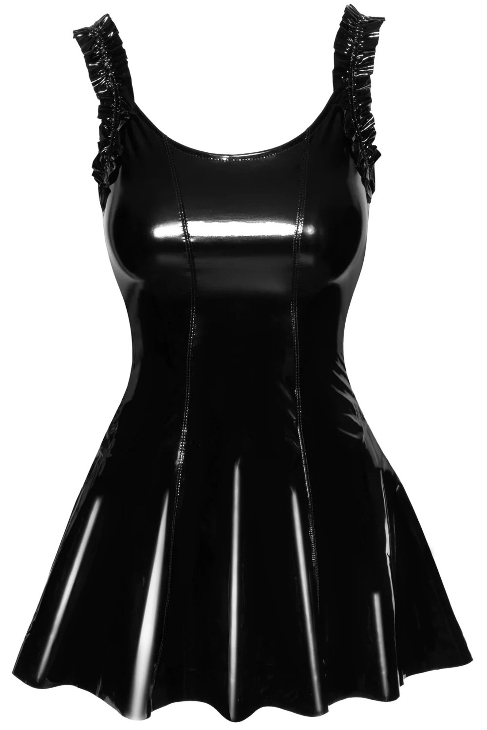 Mini Dress Fetish Dress Wet Effect Dress PVC With Frilled - Etsy