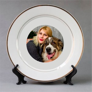 Personalized Picture Ceramic Plate, Anniversary Gift, Keepsake, Wedding Photo Plate, Baby Photo Plate, Golden Anniversary, Memorial Plate