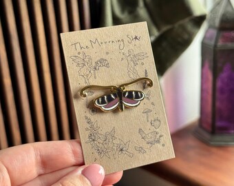 Fairy Longhorn Moth Enamel Pin