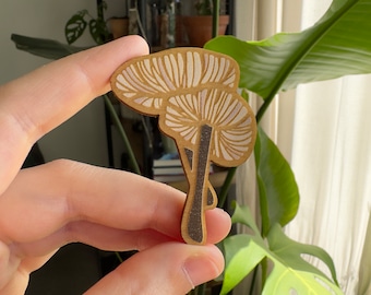 Mower's Mushroom. Wooden Magnet