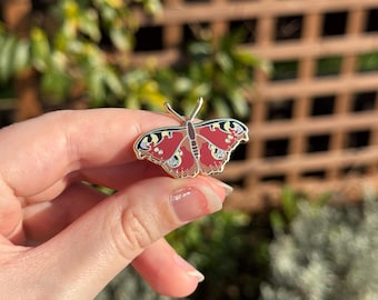 Peacock Butterfly Enamel Pin