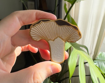 Oyster Mushroom Wooden Magnet