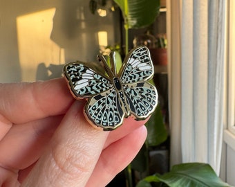 Red Cracker Butterfly Enamel Pin