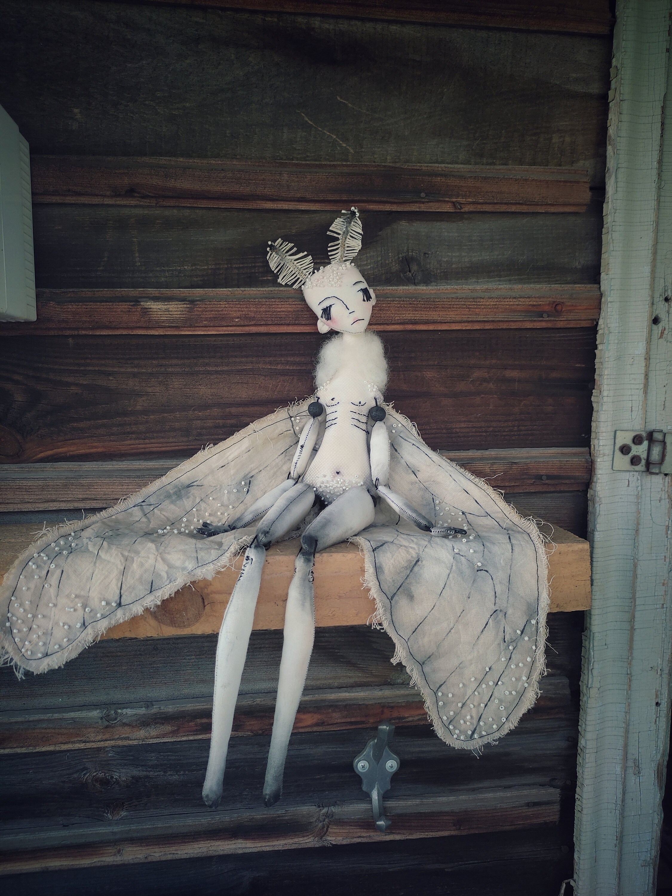 Handmade fabric butterfly doll Collectible doll with wings Etsy