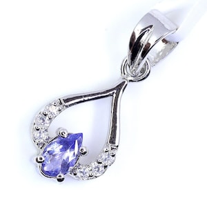 Genuine Tanzanite 925 Sterling Silver Pendant For Women, Necklace, December Birthstone, Natural Tanzanite Gemstone Handmade Jewelry