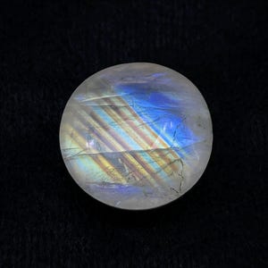 Natural Rainbow Moonstone Round Cabochon, 15.5 MM AAA+ Quality Calibrated Rainbow Moonstone Loose Stone Cab, Semi Precious Gemstone Cabochon
