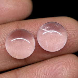 Natural Rose Quartz Round 12mm Pair Cabochon High Quality Gemstones For Jewelry Making Anniversary Gift Round Rose Quartz Best For Earrings