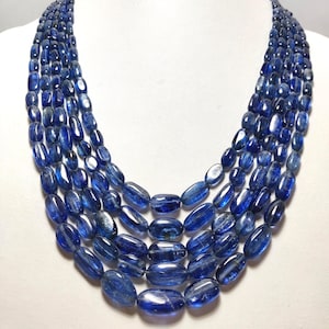 Natural Blue Kyanite Tumble Necklace for Women | Natural Blue Gemstone Jewelry | Premium Handmade Jewelry | Gift for Her