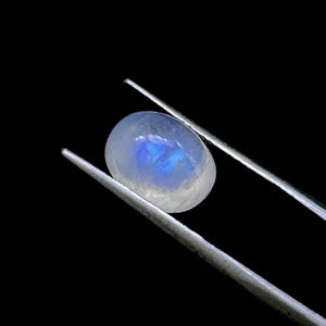Natural Rainbow Moonstone Oval Cabochon, 10.5 x8 MM AAA+ Quality Calibrated Rainbow Moonstone Loose Stone, Semi Precious Gemstone Cabochon