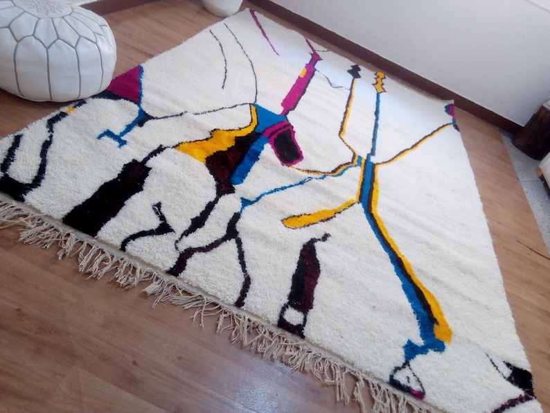Designer Look Rugs Beni Ourain Style Morocco Rug - Hand Woven Rug - Pink Orange Design ...