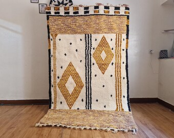 Moroccan Handmade rug ,Morocco wool Rug, modern rug, Hand woven rug  Camel/Brown Levels Rug Morocco