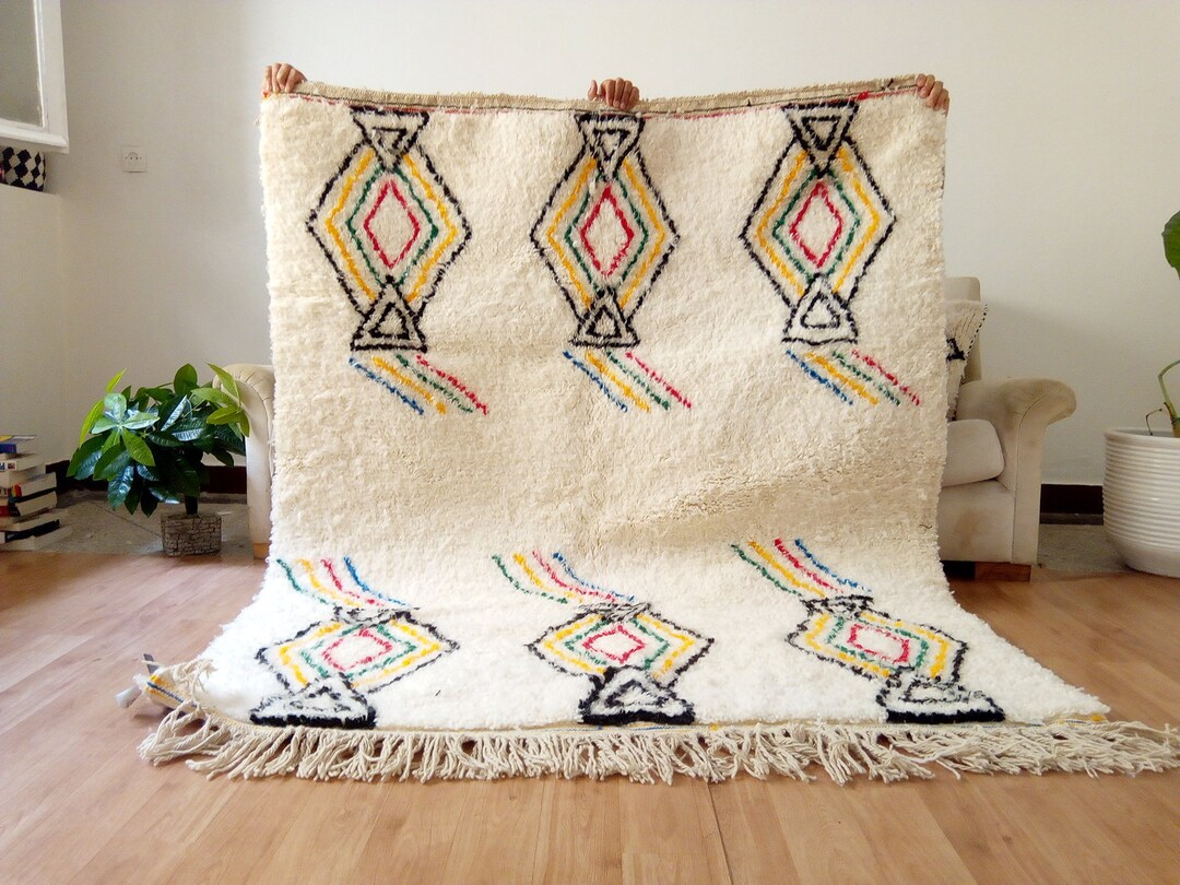 Moroccan Beni Ourain Colorful Style - Art Design - Hand Woven Carpet ...