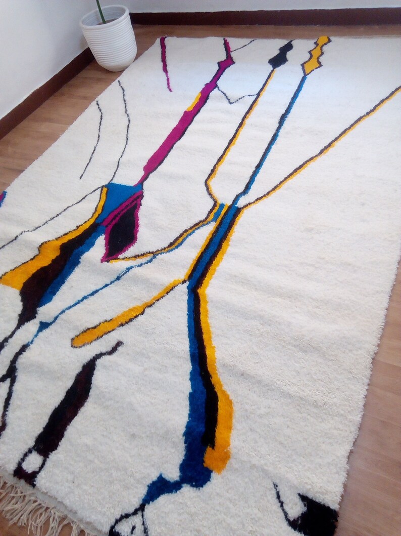 Designer Look Rugs Beni Ourain Style Morocco Rug - Hand Woven Rug - Pink Orange Design ...