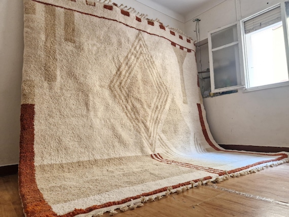 Moroccan Handmade rug ,Moroccan Woven style Morocco wool Berber Rug, modern rug, Hand woven rug, Handmade Beige Pattern Rug Morocco