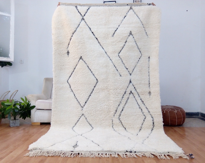 Featured listing image: Beni Ourain Rug , Full wool rug ,Moroccan Rug ,Berber Carpet , Handmade rug , Hand woven Morocco Carpet - beni ouarain rug, rug from morocco
