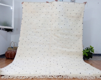 Beni Ourain  Style Rug Dots Design , Full wool rug ,Moroccan Rug ,Berber Carpet  Style, Handmade rug , Full Wool Rug , Morocco rug dotty
