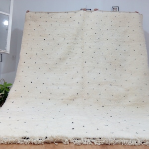 Beni Ourain Style Full wool rug ,Moroccan Rug , Black Dot Berber Carpet , Handmade rug ,dots carpet - custom beni ourain rug