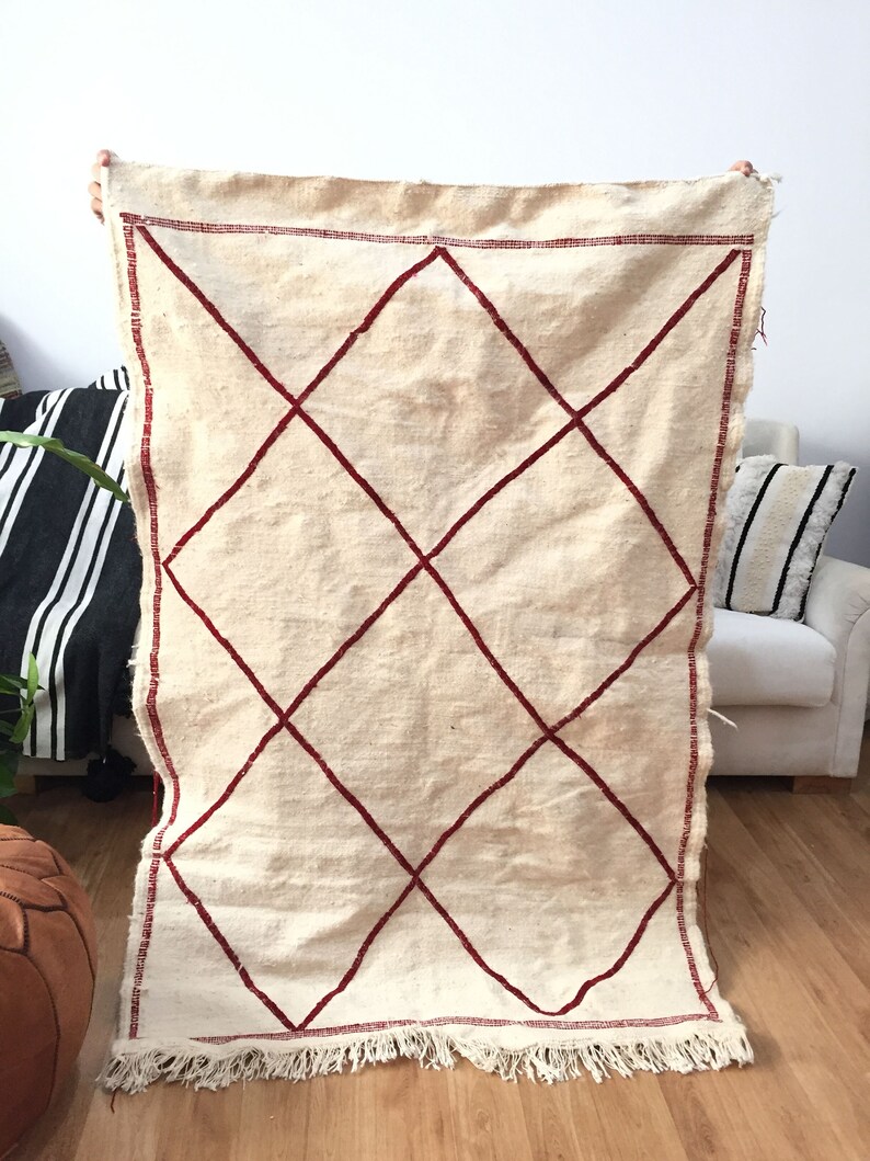 Authentic Moroccan carpetwhite Rug Moroccanwool morrocan Etsy