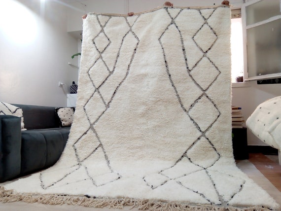 Beni Ourain Style - Nice Design , Full wool rug  , Moroccan Rug ,Berber Carpet Style, Handmade rug - Morocco Rug , Teppiche - rug morocco