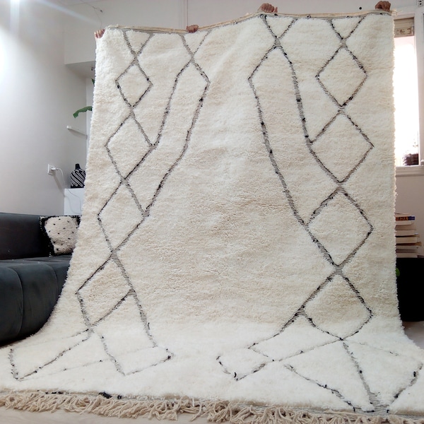 Beni Ourain Style - Nice Design , Full wool rug  , Moroccan Rug ,Berber Carpet Style, Handmade rug - Morocco Rug , Teppiche - rug morocco