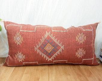 Cactus Silk Pillow, Moroccan sabra pillow 38"x19.6" Cactus Pillow Moroccan Boho CUSHION Moroccan Style pillow