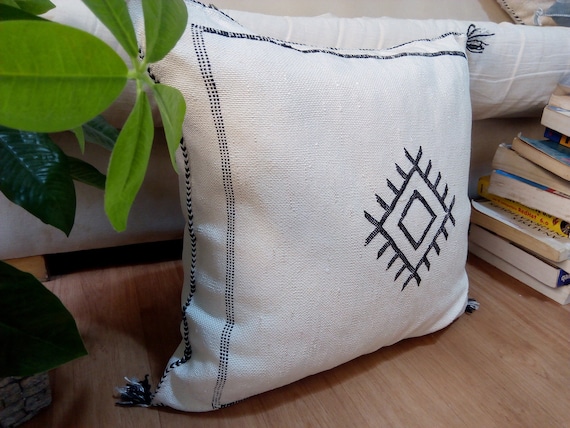 Cactus Silk Pillow, Moroccan sabra pillow (19.6",18.1") Cactus Pillow Moroccan Boho CUSHION Moroccan Style pillow white pillow